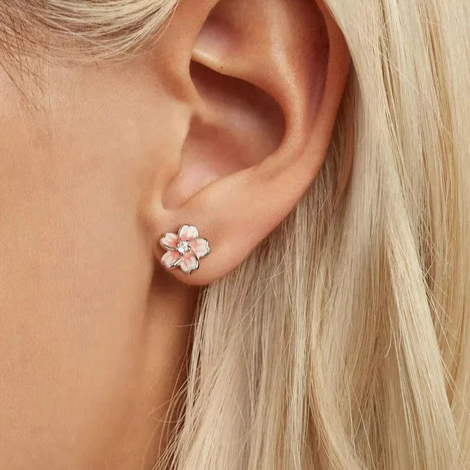 Boucle D'oreille Fleur Rose