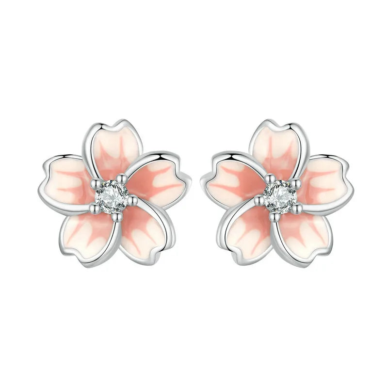 Boucle D'oreille Fleur Rose