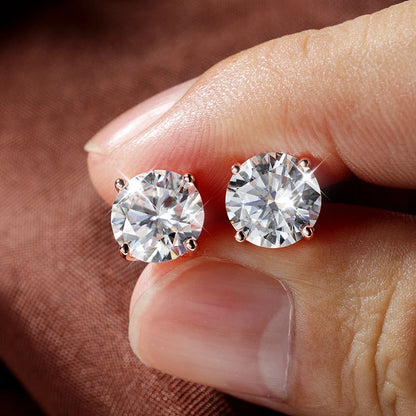 Boucle D'oreille Ronde Moissanite