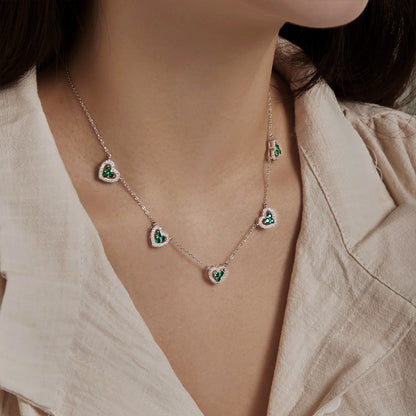 Collier Argent 5 Coeurs
