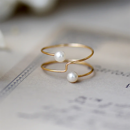 Bague Or Perle de Culture Blanche
