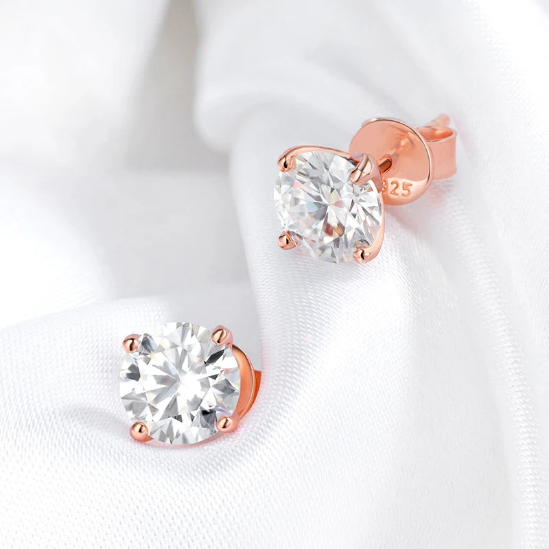 Boucle D'oreille Ronde Moissanite