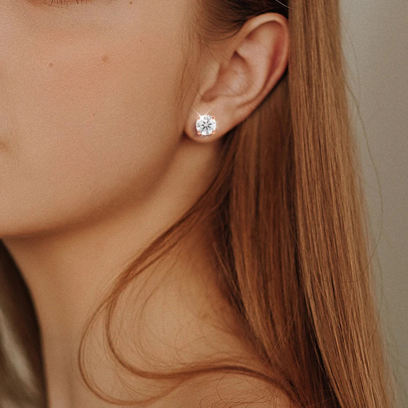 Boucle D'oreille Ronde Moissanite
