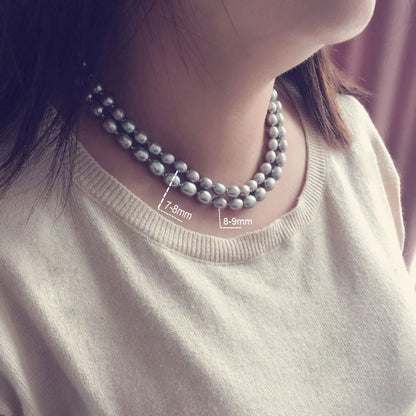 Collier Perle Grise