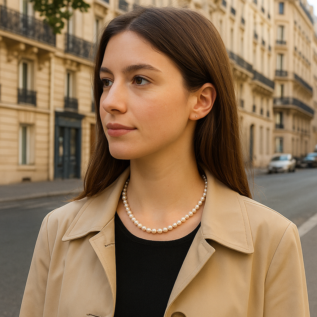 Collier perle blanche
