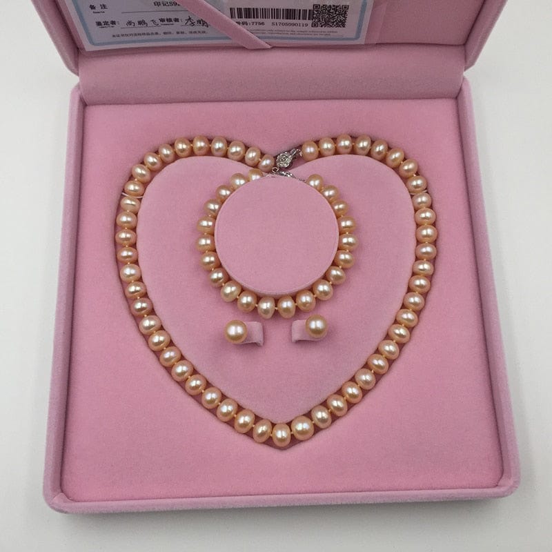 Parure bijoux Rose / Collier 45cm / Femme