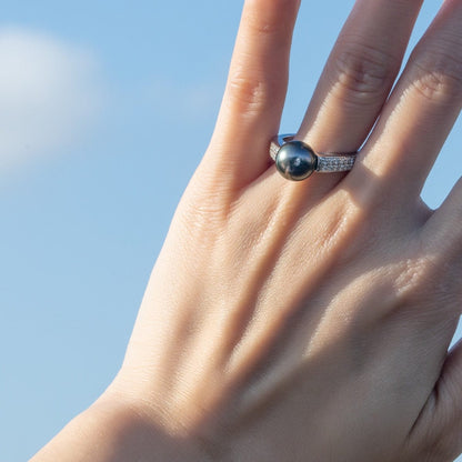 Bague Perle de Tahiti | Bague Perle Noire 
