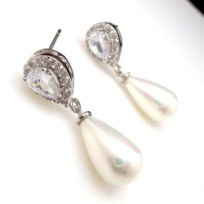 Boucle D'oreille Grosse Perle Blanche