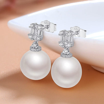 Boucle D'oreille Perle Blanche
